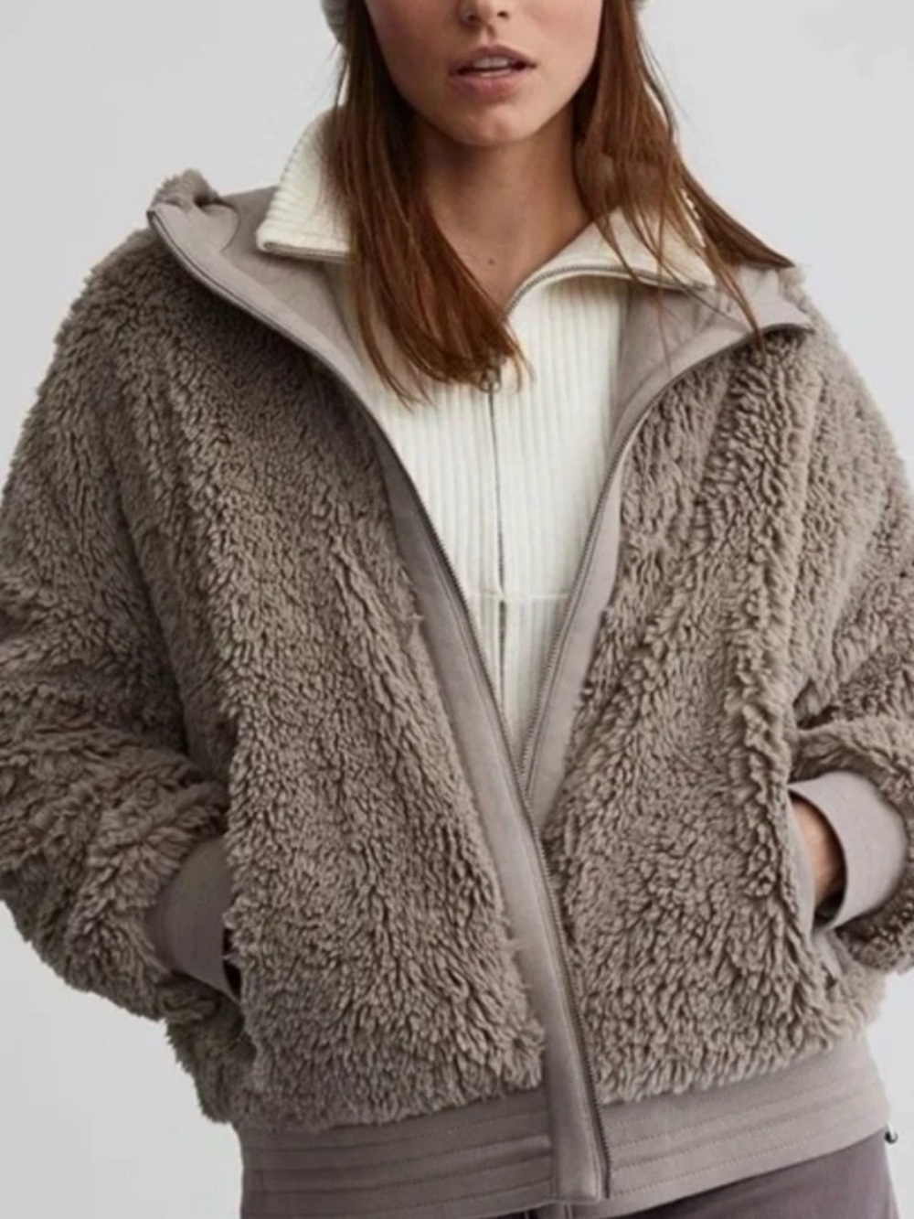 Varley Taupe Bomber Jacket